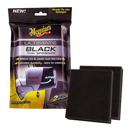 Губки для чорніння зовнішнього пластика - Meguiar's Ultimate Black Trim Sponge 2 шт. (G15800), фото 1