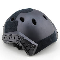 Страйкбольний шолом FAST PJ BLACK овальні отвори (Airsoft / Страйкбол), фото 4