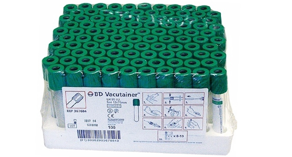 Пробирка Li BD Vacutainer для плазмы с зеленой крышко 10мл, 16x100мм - фото 2 - id-p240646450