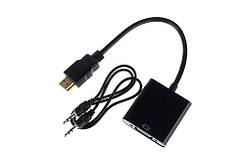 Конвертер HDMI вхід — VGA вихід + audio 3,5 зі звуком