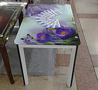 Скляний стіл для кухні з малюнком ДКС Престиж Антонік, колір на вибір