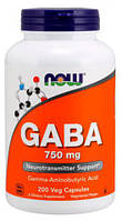 GABA 750 мг NOW, 200 капсул