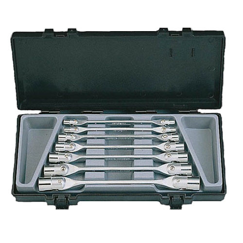 Набір торцевих ключів з шарніром 7 пр. (6-19 мм) Force 5074-Vi F