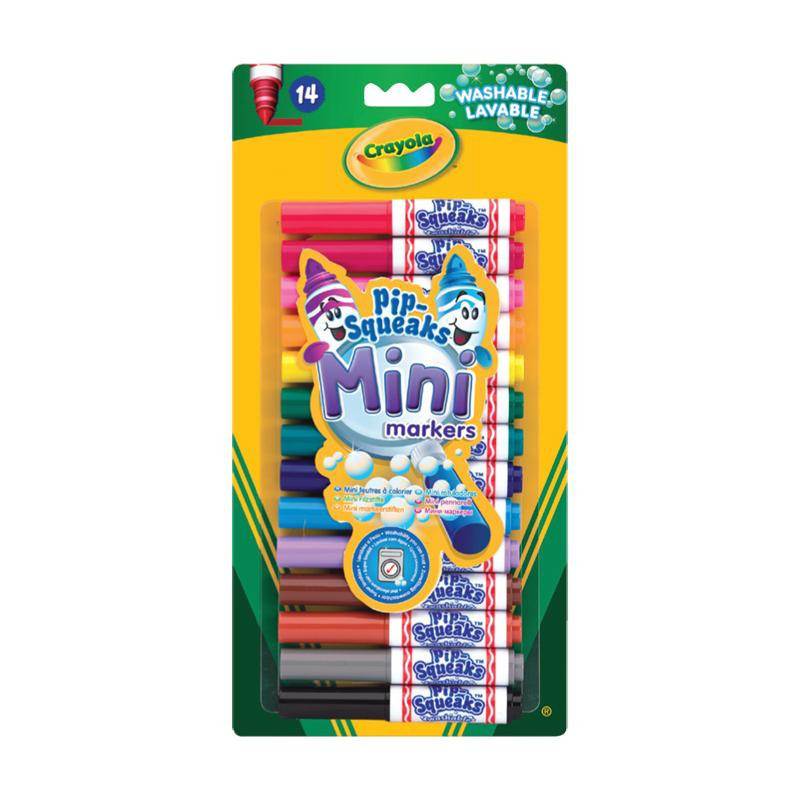 Фломастери Crayola PIP-Squeaks mini Washable, у наборі 14 кольорів, Крайола