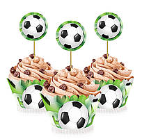 Топери для капкейків " Футбол", 6 шт.