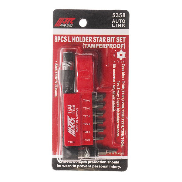 Набір біт TORX 1/4" T10H-T40H +Р-обр. сайт 8ед 5358 JTC