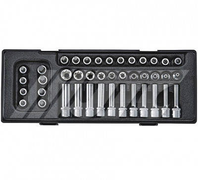 Набір головок комбінований 3/8" (E4-E18, T8-T50, H3-H10) (41ед.) K3411 JTC, фото 2