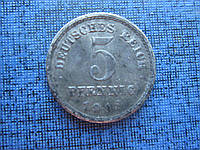 Монета 5 пфеннигов Германия империя 1918 F