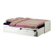 БРИМНЭС Каркас кушетки з 2 шухлядами, білий 80х200, 00228705, IKEA, ІКЕА, BRIMNES, фото 2