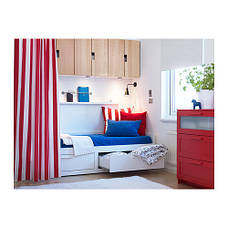 БРИМНЭС Каркас кушетки з 2 шухлядами, білий 80х200, 00228705, IKEA, ІКЕА, BRIMNES, фото 3