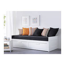 БРИМНЭС Каркас кушетки з 2 шухлядами, білий 80х200, 00228705, IKEA, ІКЕА, BRIMNES, фото 3