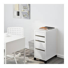 МІККЕ Комод на коліщатках, білий, 90213078, IKEA, ІКЕА, MICKE, фото 3