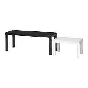 ЛАКК Комплект столов, 2 шт, черный, белый, 40349263, ИКЕА, IKEA, LACK, фото 2