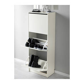 БІССА Комод для взуття, 3 ящики, білий, 10242739, IKEA, ІКЕА, BISSA, фото 2