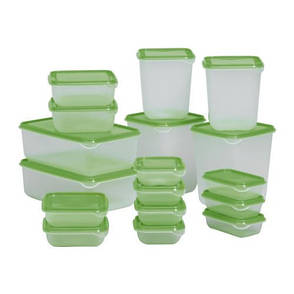 ПРУТА Набор контейнеров, 17 шт., прозрачный, зеленый, 60149673, IKEA, ИКЕA, PRUTA, фото 2