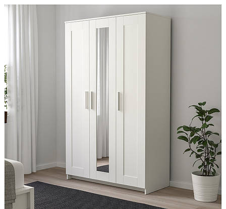 БРИМНЭС платтяна Шафа 3-дверний, білий, 70245853 ІКЕА, IKEA, BRIMNES, фото 2