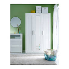 БРИМНЭС платтяна Шафа 3-дверний, білий, 70245853 ІКЕА, IKEA, BRIMNES, фото 3