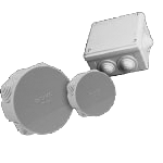 Коробки короткі з кабельними введеннями IP44, АБС-пластик, колір сірий