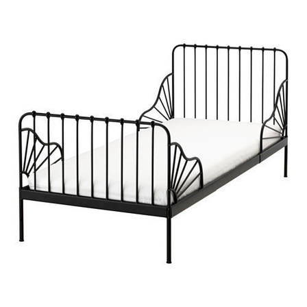 МИННЕН Каркас розсувний ліжка,чорний 80x200 см, 39124622, IKEA, ІКЕА, MINNEN, фото 2
