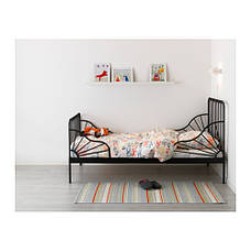 МИННЕН Каркас розсувний ліжка,чорний 80x200 см, 39124622, IKEA, ІКЕА, MINNEN, фото 2