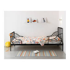 МИННЕН Каркас розсувний ліжка,чорний 80x200 см, 39124622, IKEA, ІКЕА, MINNEN, фото 3