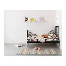 МИННЕН Каркас розсувний ліжка,чорний 80x200 см, 39124622, IKEA, ІКЕА, MINNEN, фото 2