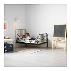МИННЕН Каркас розсувний ліжка,чорний 80x200 см, 39124622, IKEA, ІКЕА, MINNEN, фото 3