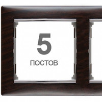 Рамка 5 постів Legrand Valena 770375 темне дерево / срібло