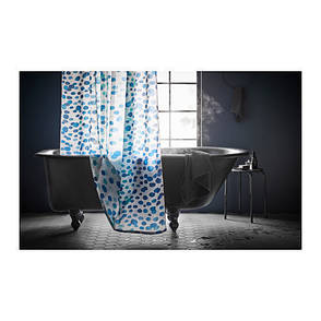 СКОРРЕН Штора для ванної, білий, синій (180*200 см), 00339181, ІКЕА, IKEA, SKORREN, фото 2