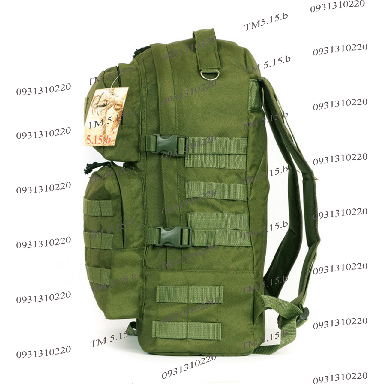 Тактический походный супер-крепкий рюкзак 40 литров олива. Армия, рыбалка, охота, туризм, спорт - фото 3 - id-p537249481