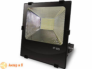 Прожектор світлодіодний чорний із радіатором EUROELECTRIC LED SMD 100 W 6500 K, фото 2