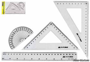 Лінійки, трикутники, транспортиры