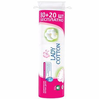 Ватні диски для зняття макіяжу 80 шт+20 шт Lady Cotton (4744246013016), фото 1