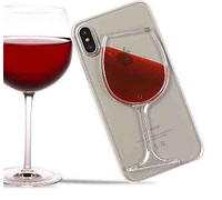 Прозрачный силиконовый чехол "Бокал вина" для iPhone X XS