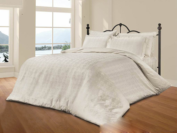 Жакардовий комплект постільної білизни Le Vele spring series royal-cream