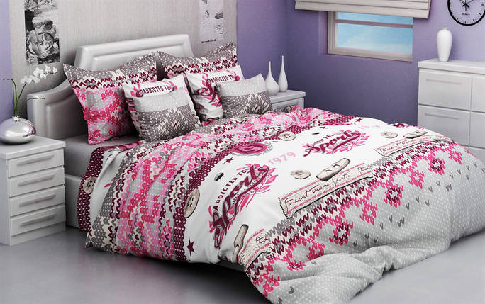 Тканина для постільної білизни Бязь "Gold" Lux GL2078pink (50м), фото 1