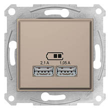 Розетка 2-я USB - 2,1 A Титан Sedna SDN2710268