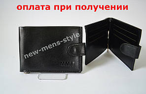 Чоловічий шкіряний гаманець портмоне гаманець затискач для грошей MMN купити