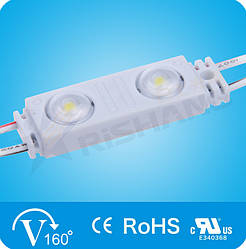 Світлодіодний модуль Rishang з лінзою (70Lm) White 2-LED SMD 2835, DC 12V, IP68