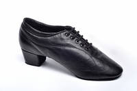 Туфли танцевальные мужские Латина натуральная кожа черные.