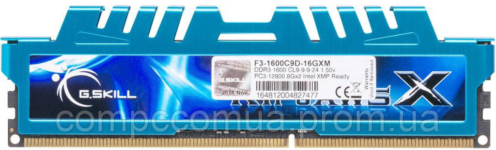 G.SKILL RipjawsX Series DDR3-1600MHz 8192MB 8Gb PC3-12800 (F3-1600C9D-16GXM) - фото 1 - id-p638301377