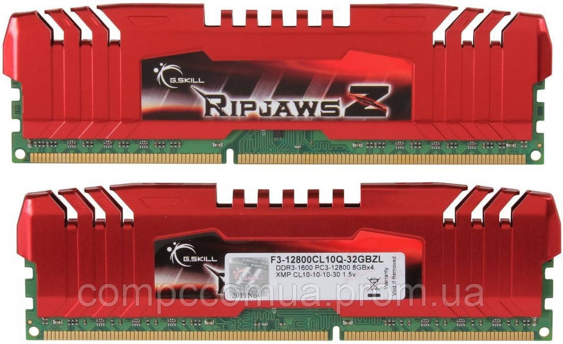 G.SKILL RipjawsX Series DDR3-1600MHz 8192MB 8Gb PC3-12800 (F3-12800CL10Q-32GBZL) - фото 1 - id-p638303055