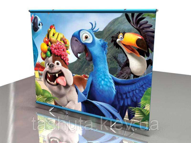 Пресс-волл (Press-wall, Brand wall) 2х2 м, "Задние лапки", карманы Ташута  (12-31080-02) 2х1,5м, Конструкція і полотно з печаткою, Конструкція без сумки