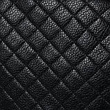 Рюкзак жіночий для дівчат, дівчаток з шкірозамінника стьобаний з чохлом для телефону, набір (чорний), фото 10