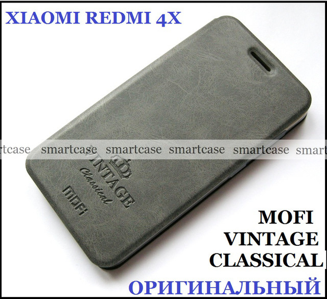 купить чехол книжка Xiaomi redmi 4x эко кожаный