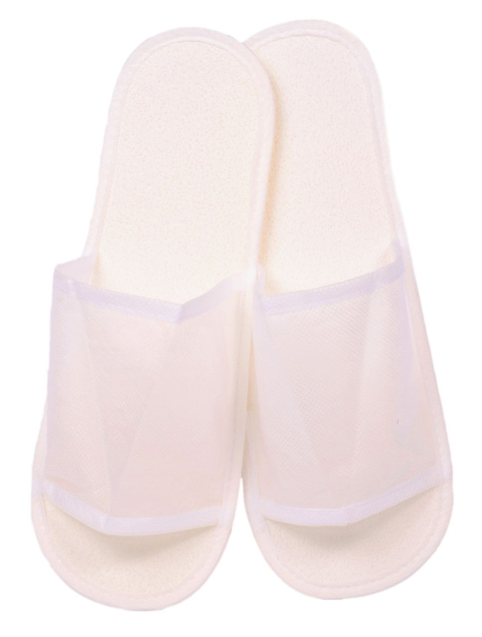 Тапочки одноразові флізелінові відкриті з антиковзною підошвою (колір білий) Ф01