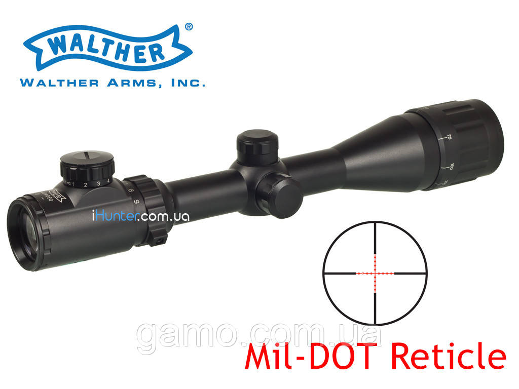 Оптичний приціл Walther 3-9x40AOE Mil-Dot, відстройка паралаксу, змінна кратність