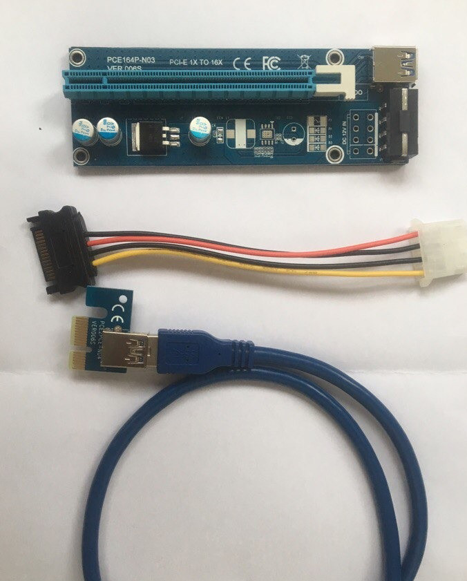 Райзер Riser PCI-EX 1 - 16x перехідник для відеокарт, фото 1