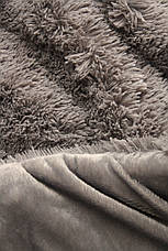 Покривало - хутряний плед утеплене 210*230 (сірий), фото 2