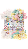 Alize PUFFY COLOR, пряжа з великими петельками для вязання руками.